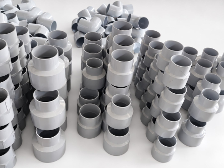 Grey pipe couplers and fittings