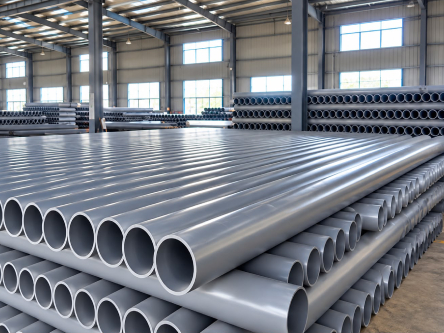 Grey pipe bundles inside the factory